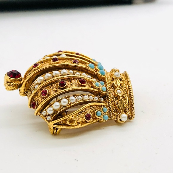 Vintage Heraldic Arthur Pepper rhinestone Imperial Crown brooch - Picture 15 of 16